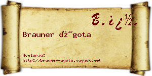 Brauner Ágota névjegykártya