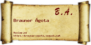 Brauner Ágota névjegykártya